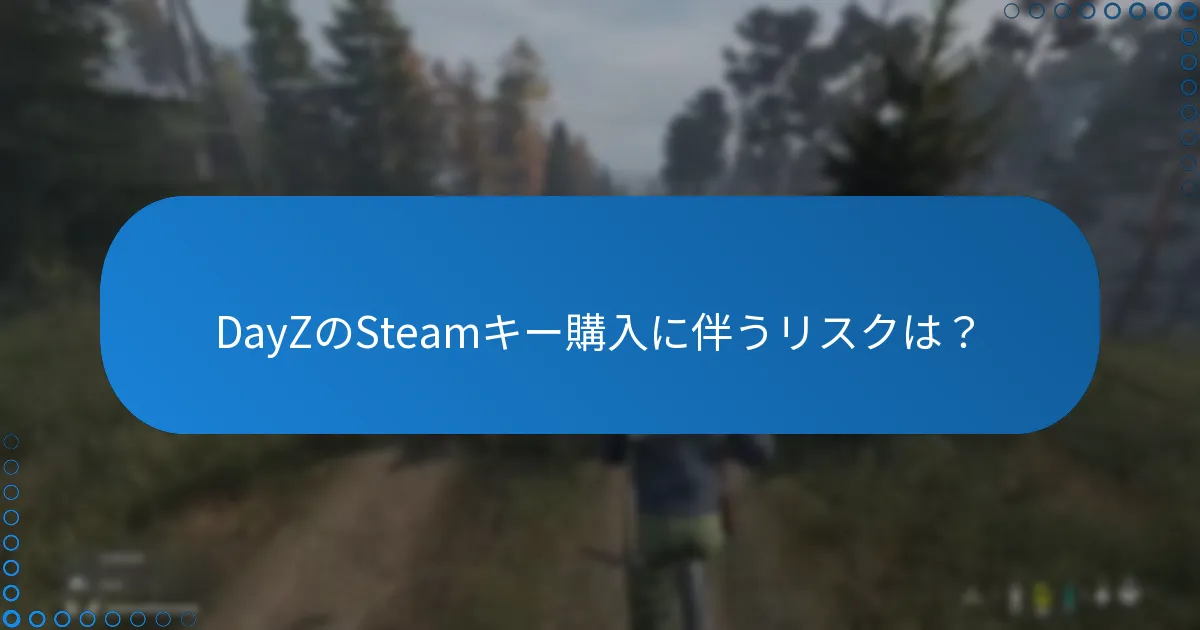 DayZのSteamキー購入に伴うリスクは？